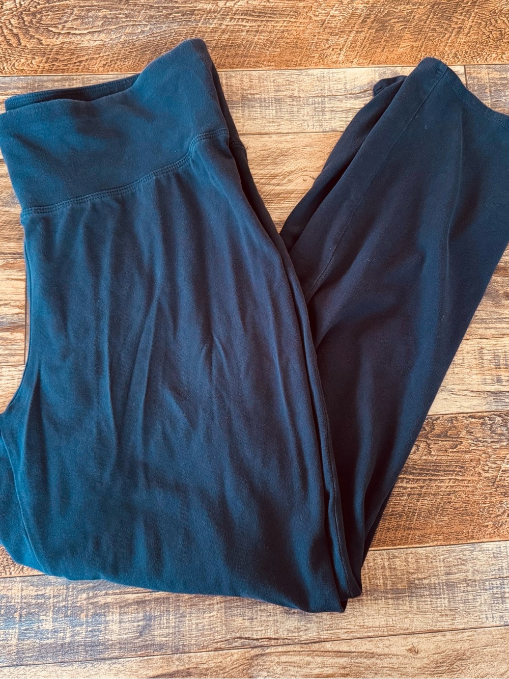 Eileen Fisher Black Stretch Knit Pull-On Leggings Pants Women’s Large Basic